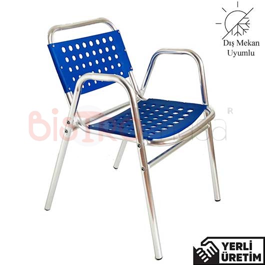 Colby Alüminyum Plastik Dış Mekan Kollu Bahçe Sandalyesi CDISKBAHC6006PALUM