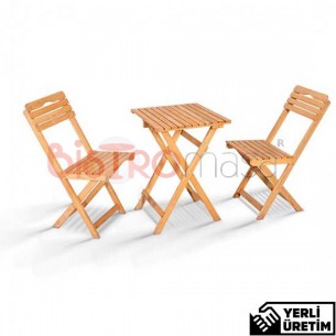 GardenFlex Katlanabilir Ahşap Cafe Masa Takımı 2 Kişilik GKACMT802 GardenFlex Katlanabilir Ahşap Cafe Masa Takımı 2 Kişilik GKACMT802