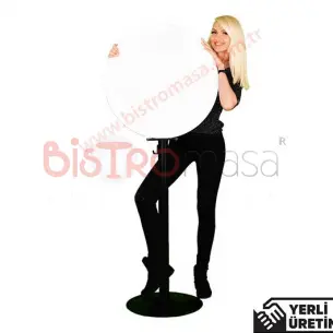 Kiev Siyah Beyaz Askılıklı Bistro Bar Kokteyl Masası KSABM003SBYZ