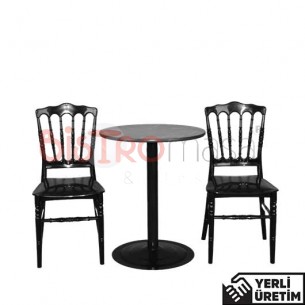 Midnight Pastane Cafe Masa Sandalye Takımı Siyah MPCMTSYH03 Midnight Pastane Cafe Masa Sandalye Takımı Siyah MPCMTSYH03