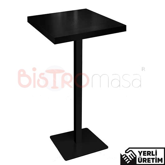 Schwarz Siyah Kare Bistro Kokteyl Bar Masası SSBM005SYH