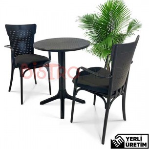 Stylish Dış Mekan Siyah 2 Kişilik Cafe Masa Sandalye Takımı SDISCMT702SYH Stylish Dış Mekan Siyah 2 Kişilik Cafe Masa Sandalye Takımı SDISCMT702SYH