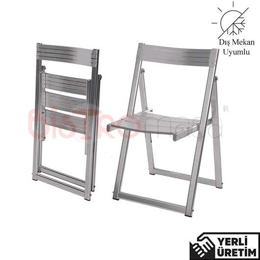 Tiny Dış Mekan Alüminyum Katlanabilir Cafe Sandalyesi TDISKBAS6003ALUM