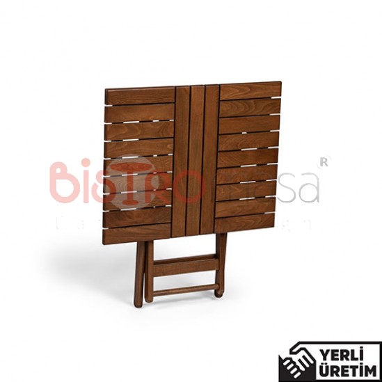 Kneipe Katlanır Ahşap Balkon Bahçe Cafe Masası 60x80 cm KKACMS9005AHSP