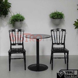 Midnight Pastane Cafe Masa Sandalye Takımı Siyah MPCMTSYH03 Midnight Pastane Cafe Masa Sandalye Takımı Siyah MPCMTSYH03