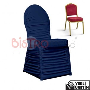 Dejavu Lacivert Streç Organizasyon Düğün Banket Hilton Sandalye Örtüsü DHLTNSÖ003LCT