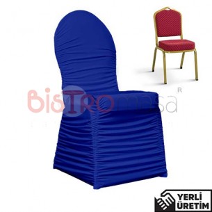 Dejavu Mavi Streç Organizasyon Düğün Banket Hilton Sandalye Örtüsü DHLTNBSÖ015MAV
