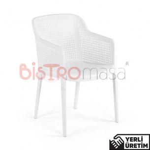 Extrem Beyaz Kollu Plastik Sandalye EKPLS005BYZ Extrem Beyaz Kollu Plastik Sandalye EKPLS005BYZ