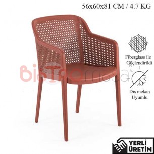 Extrem Kiremit Kollu Plastik Sandalye EKPLS010KMT  Extrem Kiremit Kollu Plastik Sandalye EKPLS010KMT