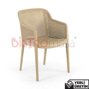 Extrem Kum Beji Kollu Plastik Sandalye EKPLS006KBEJ Extrem Kum Beji Kollu Plastik Sandalye EKPLS006KBEJ