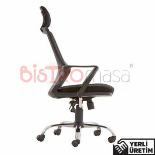 Zet Başlıklı Fileli Krom Tekerlekli Ofis Müdür Koltuğu ZTBOFSMK004KSYH Zet Başlıklı Fileli Krom Tekerlekli Ofis Müdür Koltuğu ZTBOFSMK004KSYH