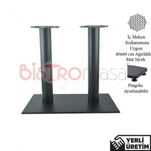 Plush Siyah Çiftli Yuvarlak Boru 40X60 Ağırlıklı Cafe Masa Ayağı PCMAYK004MSYHYB Plush Siyah Çiftli Yuvarlak Boru 40X60 Ağırlıklı Cafe Masa Ayağı PCMAYK004MSYHYB