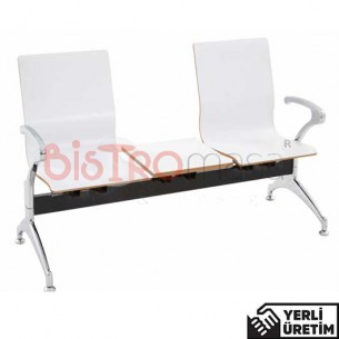 Poyraz Krom Ayak Kollu Kontra Beyaz Bekleme Koltuğu İkili Sehpalı PKRMBKLK6002SHP Poyraz Krom Ayak Kollu Kontra Beyaz Bekleme Koltuğu İkili Sehpalı PKRMBKLK6002SHP