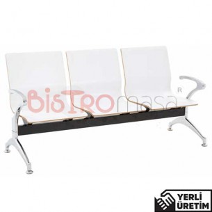 Poyraz Krom Ayak Kollu Kontra Beyaz Bekleme Koltuğu Üçlü PKRMBKLK6003BYZ Poyraz Krom Ayak Kollu Kontra Beyaz Bekleme Koltuğu Üçlü PKRMBKLK6003BYZ