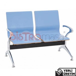 Poyraz Krom Ayak Kollu Kontra Mavi Bekleme Koltuğu İkili PKRMBKLK6002MAV Poyraz Krom Ayak Kollu Kontra Mavi Bekleme Koltuğu İkili PKRMBKLK6002MAV