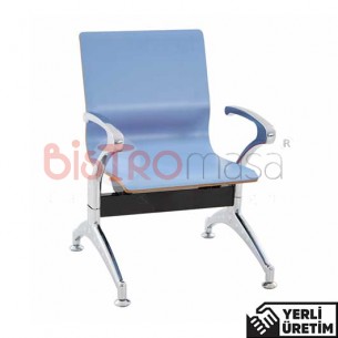Poyraz Krom Ayak Kollu Kontra Mavi Bekleme Koltuğu Tekli PKRMBKLK6001MAV Poyraz Krom Ayak Kollu Kontra Mavi Bekleme Koltuğu Tekli PKRMBKLK6001MAV