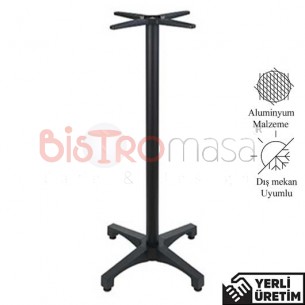 Bloom Siyah Alüminyum Bistro Kokteyl Bar Masa Ayağı BABMAYK006SYH Bloom Siyah Alüminyum Bistro Kokteyl Bar Masa Ayağı BABMAYK006SYH