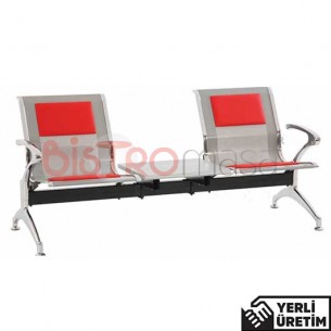 Zeit Krom Ayak Kollu Kırmızı Bekleme Koltuğu İkili Sehpalı ZKRMBKLK4002SHP Zeit Krom Ayak Kollu Kırmızı Bekleme Koltuğu İkili Sehpalı ZKRMBKLK4002SHP