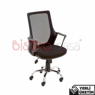 Zet Fileli Krom Tekerlekli Ofis Müdür Koltuğu ZTOFSMK005KSYH Zet Fileli Krom Tekerlekli Ofis Müdür Koltuğu ZTOFSMK005KSYH