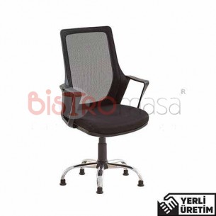 Zet Fileli Krom Tekerleksiz Ofis Misafir Koltuğu ZSOFSMIS007SYH Zet Fileli Krom Tekerleksiz Ofis Misafir Koltuğu ZSOFSMIS007SYH