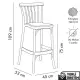 London Siyah Kolsuz Plastik Bar Sandalyesi LKPBAS002SYH