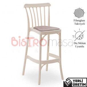 London Krem Kolsuz Plastik Bar Sandalyesi LKPBAS003KRM London Krem Kolsuz Plastik Bar Sandalyesi LKPBAS003KRM