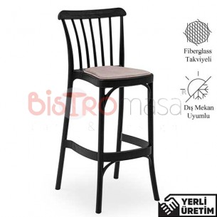 London Siyah Kolsuz Plastik Bar Sandalyesi LKPBAS002SYH London Siyah Kolsuz Plastik Bar Sandalyesi LKPBAS002SYH