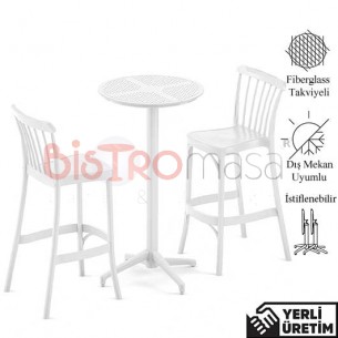 Tank London Dış Mekan Beyaz Bistro Masa Sandalye Seti 3 Parça TLDBMS001BYZ Tank London Dış Mekan Beyaz Bistro Masa Sandalye Seti 3 Parça TLDBMS001BYZ