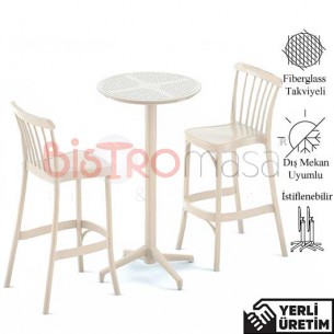 Tank London Dış Mekan Krem Bistro Masa Sandalye Seti 3 Parça TLDBMS003KRM Tank London Dış Mekan Krem Bistro Masa Sandalye Seti 3 Parça TLDBMS003KRM