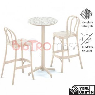 Tank Tokyo Dış Mekan Krem Bistro Masa Sandalye Seti 3 Parça TTDBMS003KRM Tank Tokyo Dış Mekan Krem Bistro Masa Sandalye Seti 3 Parça TTDBMS003KRM