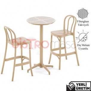 Tank Tokyo Dış Mekan Kum Beji Bistro Masa Sandalye Seti 3 Parça TTDBMS007KBEJ Tank Tokyo Dış Mekan Kum Beji Bistro Masa Sandalye Seti 3 Parça TTDBMS007KBEJ