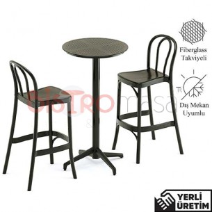 Tank Tokyo Dış Mekan Siyah Bistro Masa Sandalye Seti 3 Parça TTDBMS002SYH Tank Tokyo Dış Mekan Siyah Bistro Masa Sandalye Seti 3 Parça TTDBMS002SYH
