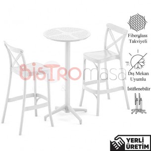 Tank Venkovni Dış Mekan Beyaz Bistro Masa Sandalye Seti 3 Parça TVBMS002SYH Tank Venkovni Dış Mekan Beyaz Bistro Masa Sandalye Seti 3 Parça TVBMS002SYH