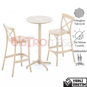 Tank Venkovni Dış Mekan Krem Bistro Masa Sandalye Seti 3 Parça TVBMS003KRM Tank Venkovni Dış Mekan Krem Bistro Masa Sandalye Seti 3 Parça TVBMS003KRM