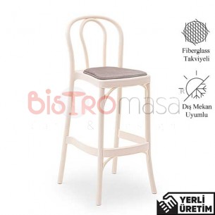 Tokyo Krem Kolsuz Plastik Bar Sandalyesi TKPBAS003KRM Tokyo Krem Kolsuz Plastik Bar Sandalyesi TKPBAS003KRM