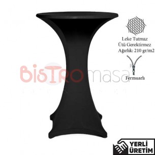 Oscar Siyah Fermuarlı Streç Bar Kokteyl Bistro Masa Örtüsü OFBMÖ020SYH Oscar Siyah Fermuarlı Streç Bar Kokteyl Bistro Masa Örtüsü OFBMÖ020SYH