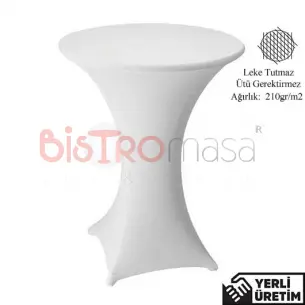 Trendy Beyaz Streç Bar Bistro Kokteyl Masa Örtüsü TBMÖ002BYZ