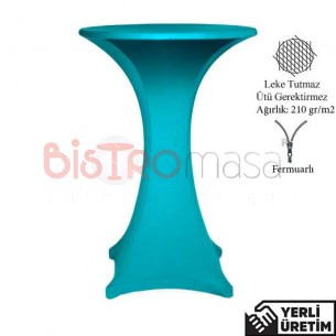 Oscar Turkuaz Fermuarlı Streç Kokteyl Bar Bistro Masa Örtüsü OFBMÖ005TKZ Oscar Turkuaz Fermuarlı Streç Kokteyl Bar Bistro Masa Örtüsü OFBMÖ005TKZ